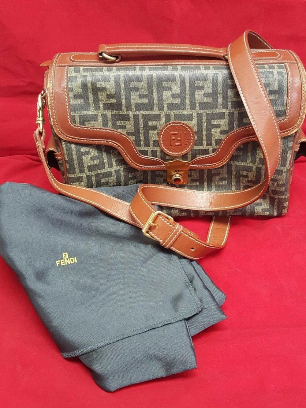 EUC Vintage Fendi Roma FF Leather Collection Travel Accessories Case/Camera Case